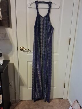 Weavers Purple Chevron Halter Maxi Dress - Size L